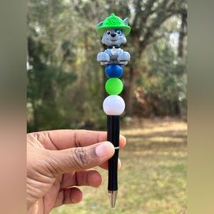 Custom Character Black Pen with Green and Blue Accents
